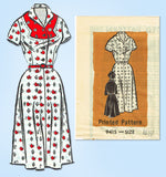 1950s Vintage Marian Martin Sewing Pattern 9415 Misses Shirtwaist Dress Size 37B