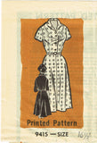 1950s Vintage Marian Martin Sewing Pattern 9415 Misses Shirtwaist Dress Size 37B