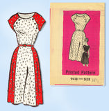1950s Original Vintage Marian Martin Pattern 9418 Charming Day Dress Sz 35 Bust