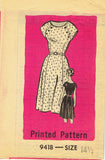 1950s Original Vintage Marian Martin Pattern 9418 Charming Day Dress Sz 35 Bust
