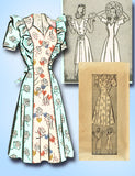 1940s Vintage Marian Martin Sewing Pattern 9430 Misses WWII Sun Dress Sz 34 Bust