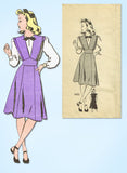 1940s Original Vintage Marian Martin Pattern 9453 Misses WWII Jumper & Blouse 18