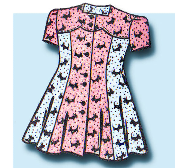 1940s Vintage Mail Order Sewing Pattern 9521 WWII Toddler Girls Princess Dress 4