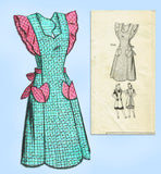 Marian Martin 9548: 1940s Misses Pinafore Apron Sz MED Vintage Sewing Pattern