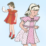 1930s Vintage Marian Martin Sewing Pattern 9643 Cute Toddler Girls Dress Size 4