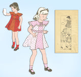 1930s Vintage Marian Martin Sewing Pattern 9643 Cute Toddler Girls Dress Size 4