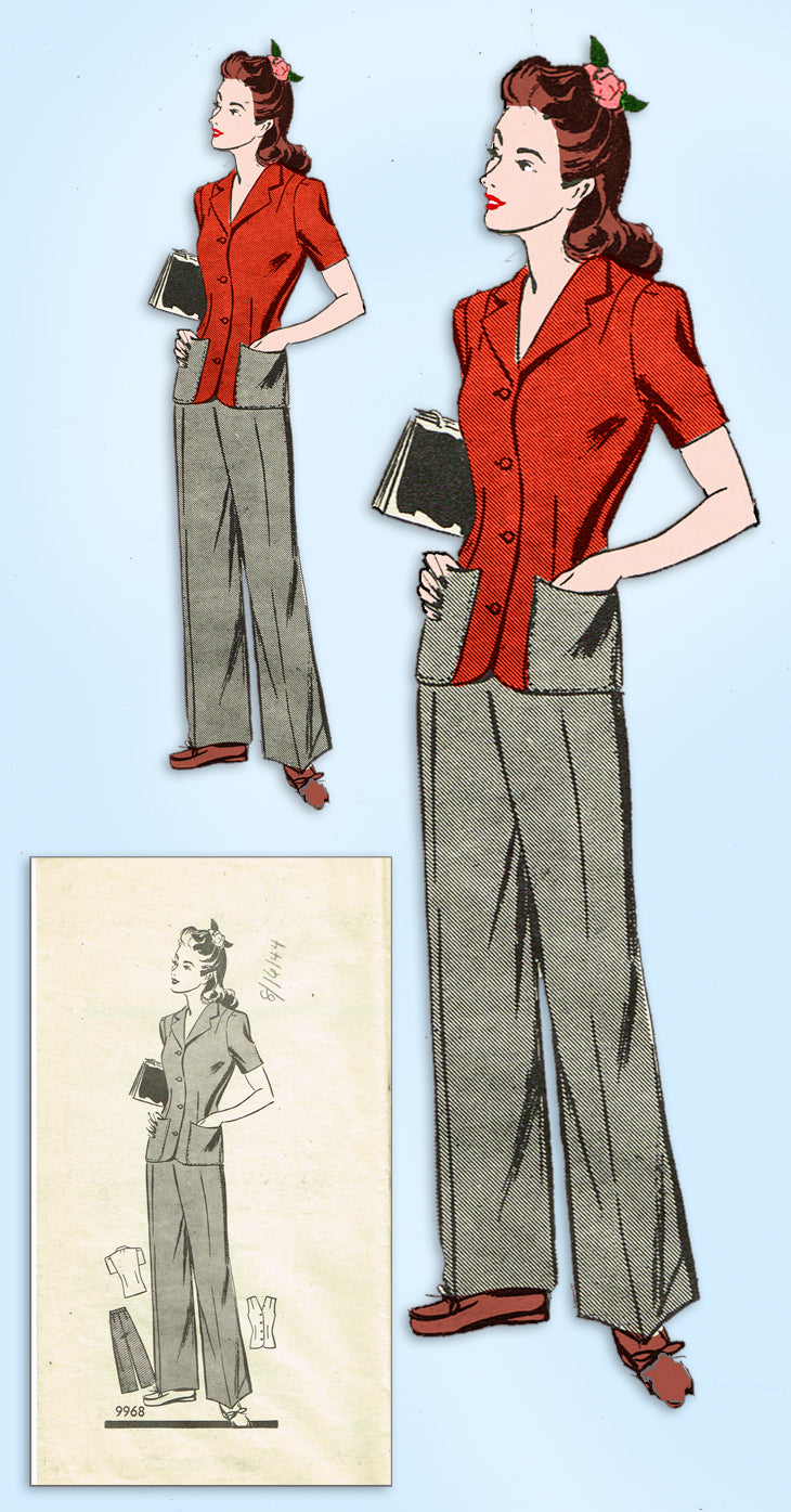 Gene Tierneyesqe 1940s Lumberjack Shirt and Trousers 