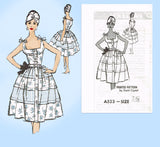 Mail Order A523: 1950s Designer Rockabilly Sun Dress 36 B Vintage Sewing Pattern