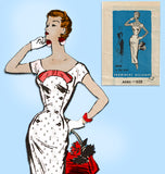 Prominent Designer A686: 1950s Glamorous Uncut Cocktail Dress Sz 30B Vintage Sewing Pattern