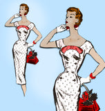 Prominent Designer A686: 1950s Glamorous Uncut Cocktail Dress Sz 30B Vintage Sewing Pattern