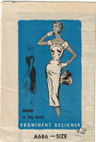 Prominent Designer A686: 1950s Glamorous Uncut Cocktail Dress Sz 30B Vintage Sewing Pattern