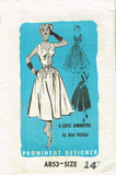 1950s Vintage Prominent Designer Sewing Pattern A853 Uncut Sun Dress Sz 34.5 B