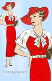 Anne Adams 4056: 1930s Plus Size Ladies Street Dress 40B Vintage Sewing Pattern