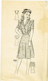 1940s Vintage Anne Adams Sewing Pattern 4440 Uncut Misses WWII Dress Sz 36 Bust