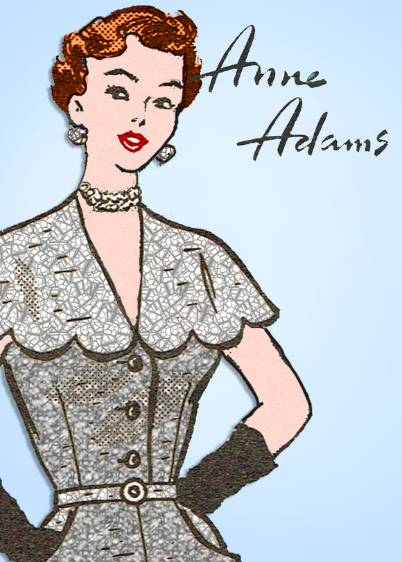 Anne Adams 4532: 1950s Misses Cape Dress Size 36 Bust Vintage Sewing Pattern - Vintage4me2