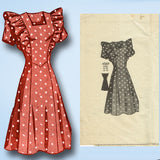 Anne Adams 4569: 1940s Charming Misses Pinafore Dress 36B Vintage Sewing Pattern