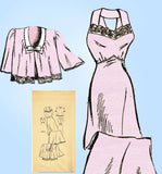 Anne Adams 4616: 1940s Misses Bias Cut Nightgown Sz 30 B Vintage Sewing Pattern -Vintage4me2