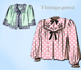 Anne Adams 4622: 1940s Misses Embroidered Bedjacket 34B Vintage Sewing Pattern