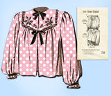 Anne Adams 4622: 1940s Misses Embroidered Bedjacket 34B Vintage Sewing Pattern