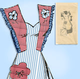 Anne Adams 4684: 1940s Misses Farm Kitchen Apron Size Med Vintage Sewing Pattern