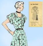 1940s Vintage Anne Adams Pattern 4759 Stunning Misses Dress Sz 36 Bust