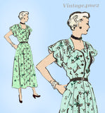 1940s Vintage Anne Adams Pattern 4759 Stunning Misses Dress Sz 36 Bust