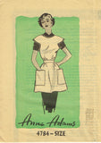1950s Original Vintage Anne Adams Pattern 4784 Misses Smock Apron Sz 32 to 34 B