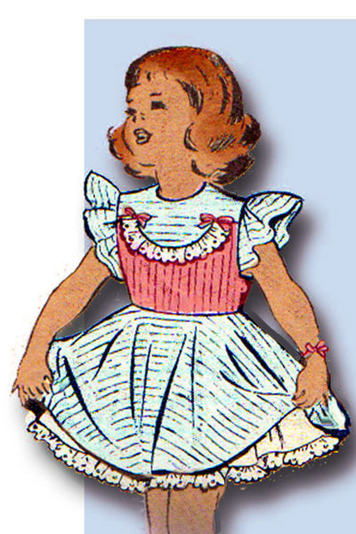 1940s Vintage Anne Adams Sewing Pattern 4789 FF Toddler Girls Dress & Slip Sz 6