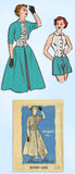 1950s Original Vintage Anne Adams Pattern 4793 Halter Top Shorts Skirt & Bolero