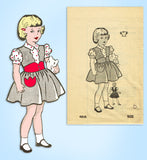 1950s Original Vintage Mail Order Pattern 4835 Girls Jumper Dress & Blouse Sz 6