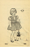 1950s Original Vintage Mail Order Pattern 4835 Girls Jumper Dress & Blouse Sz 6