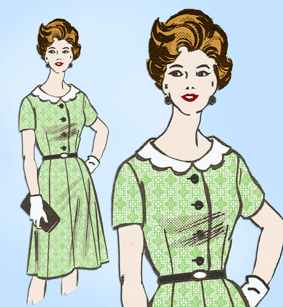 Anne Adams 4973: 1960s Misses Day Dress Sz 35 Bust Vintage Sewing Pattern - Vintage4me2