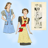 Anne Adams 4981: 1930s Misses Farm Kitchen Apron 40-42 B Vintage Sewing Pattern - Vintage4me2