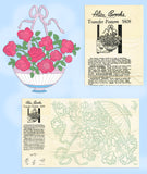 Alice Brooks 5808: 1930s Uncut Flower Basket Bedspread Embroidery Transfer
