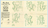 1930s Vintage Alice Brooks Embroidery Transfer 6338 Uncut X-Stitch Cat Tea Towels