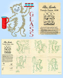 1930s Vintage Alice Brooks Embroidery Transfer 6338 Uncut X-Stitch Cat Tea Towels