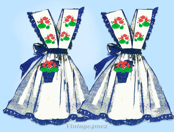 Alice Brooks 7027: 1940s Uncut Misses Embroidered Apron Vintage Sewing Pattern