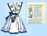 Alice Brooks 7027: 1940s Uncut Misses Embroidered Apron Vintage Sewing Pattern