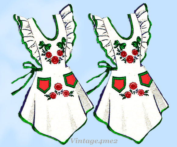 Alice Brooks 7302: 1940s Uncut Misses Embroidered Apron Vintage Sewing Pattern