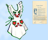 Alice Brooks 7302: 1940s Uncut Misses Embroidered Apron Vintage Sewing Pattern