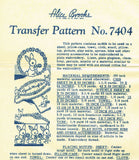 1940s Alice Brooks Embroidery Transfer 7404 Uncut Kids Bunny Pcases