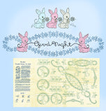 1940s Alice Brooks Embroidery Transfer 7404 Uncut Kids Bunny Pcases