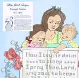 1940s Alice Brooks Embroidery Transfer 7466 Uncut Now I Lay Me Childs Sampler