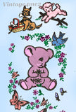 1950s Vintage Anne Cabot Embroidery Transfer 5969 Uncut Baby Animal Nursery Motifs