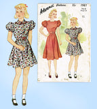 1930s Vintage Advance Sewing Pattern 1981 Cute Toddler Girls Dress Size 6