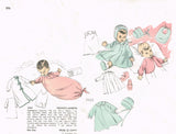 Advance 3453: 1940s Cute Baby's Layette Set w Booties Vintage Sewing Pattern - Vintage4me2