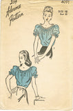 1940s Vintage Advance Sewing Pattesrn 4091 WWII Misses Peasants Blouse Size 12