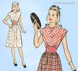 1940s Vintage Advance Sewing Pattesrn 4093 Teen Misses Dress Size 30 Bust