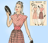 1940s Vintage Advance Sewing Pattesrn 4093 Teen Misses Dress Size 30 Bust