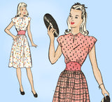 1940s Vintage Advance Sewing Pattesrn 4093 Teen Misses Dress Size 30 Bust